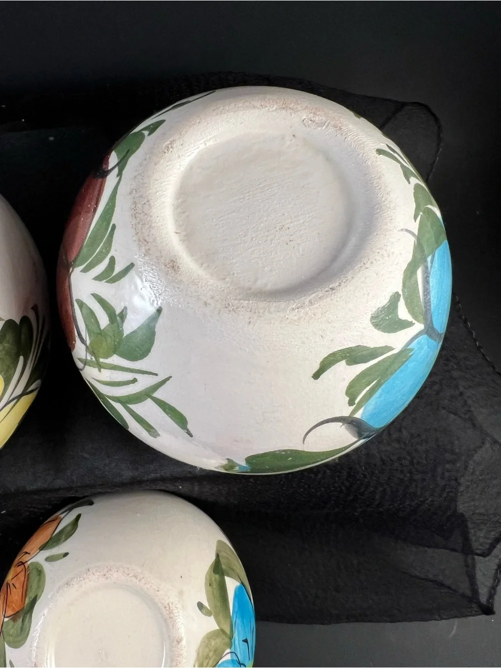 Set Of 3 Handpainted Vintage Pottery Succulent Cactus Flower Pots